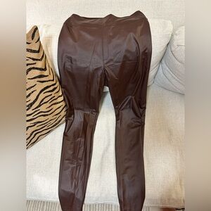 Aerie offline pleather brown leggings size Large